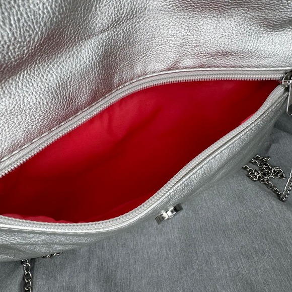 H&M Pink/Silver Fold Over Buttoned Going Out Crossbody Bag - Picture 4 of 7
